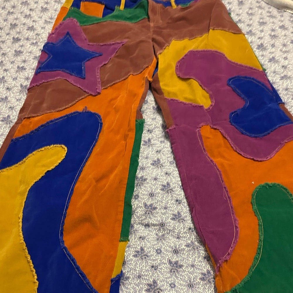 Free People Multicolor Patchwork Pants - image 3